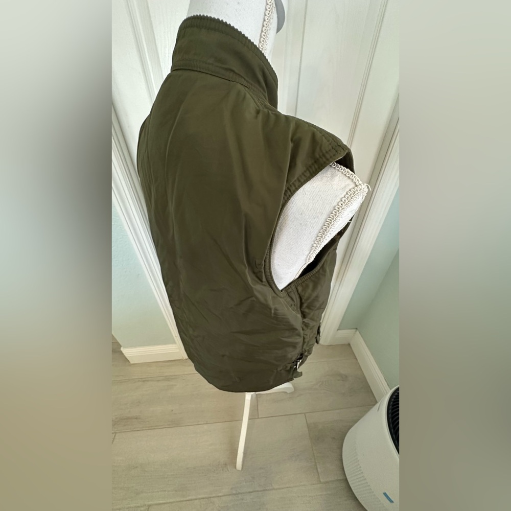Ralph Lauren Vintage 90s Cargo Vest Full Zip Snap Closure Army Green Women's S - Picture 13 of 16